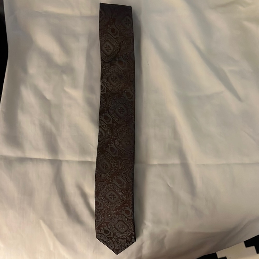 Levi’s 100% Silk Tie Brown With Blue Details